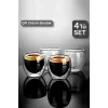 4’lü Çift Cidarlı Bardak Isıya Dayanıklı Espresso Kahve Sunum Bardağı Viski Cam Kupa Bardağı 200ml