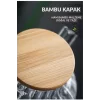 Bambu Kapaklı Isıya Dayanıklı 900 ml Çelik Süzgeçli Bitki Çayı Cam