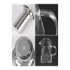 Borasilikat Cam Çaydanlık Takımı Kare Tasarım Çelik Filtre Isıya Dayanıklı Demlik 1450ml.