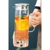Borosilikat Cam Sürahi 1800ml Isıya Dayanıklı Metal Kapaklı Filtreli Başucu Meşrubat Su Sürahisi
