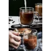 2Adet Çift Cidarlı Bardak Kupa 350 Ml Ev Ofis Espresso Kahve Çay Fincanı Borosilikat Kulplu Cam Bardak