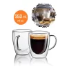 Çift Cidarlı Bardak Kupa 350 Ml Ev Ofis Espresso Kahve Çay Fincanı Borosilikat