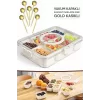 Gold Kaşıklı Kahvaltılık Saklama Kabı Organizer Kilit Kapaklı 8 Bölmeli Taşınabilir Piknik Seti