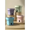 Katlanır Mini Çamaşır Makinesi Mavi Taşınabilir Retro Silikon Çorap İç Çamaşırı Yıkayıcı 10 lt