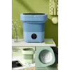 Katlanır Mini Çamaşır Makinesi Mavi Taşınabilir Retro Silikon Çorap İç Çamaşırı Yıkayıcı 10 lt