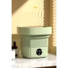 Katlanır Mini Çamaşır Makinesi Mavi Taşınabilir Retro Silikon Çorap İç Çamaşırı Yıkayıcı 10 lt