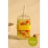 Otomatik Basmalı 18 Hazneli Buz Kalıbı ve Pipetli Su Şişesi 800 ml Kapaklı Buzluk