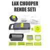 Chopper Küp Rende 13 Parça Hazneli Sebze Doğrayıcı Dicer Dilimleyici Kesici Fonksiyonlu Mutfak Seti