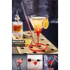 Spiral Cocktail Kendinden Pipetli Martini Kokteyl Sunum Bardağı New Stil Cam Meşrubat İçki Bardağı