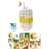 Yeni Nesil Basmalı Buz Kalıbı Pipetli Su Şişesi 18 Bölmeli Hazneli Buz Küpü 800 Ml-Beyaz