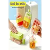 2Adet Yeni Nesil Basmalı Buz Kalıbı Pipetli Su Şişesi 18 Bölmeli Hazneli Buz Küpü 800 Ml 500 Ml