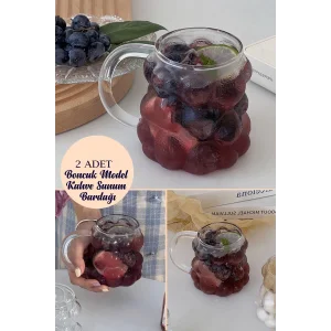 2li Boncuk & Üzüm Şekilli Isıya Dayanıklı Borosilikat Kahve Sunum