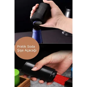 Otomatik & Pratik Şişe Açma Bas Çek Şişe Soda Gazoz Kapağı