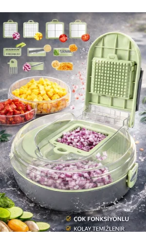 Vegetable Cutter Pro Rende Sebze Soğan Küp Doğrayıcı Dilimleyici Hazneli Kesici Dicer Rende Seti