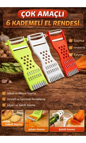 6 Fonksiyonlu Soyacak Rende Jülyen Dilimleyici Sebze Meyve Kesici Mutfak Aparatı