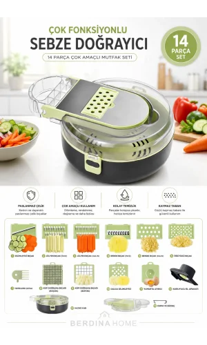 Vegetable Pro Rende Sebze Soğan Küp Doğrayıcı Dilimleyici Hazneli Kesici Dicer Rende Seti