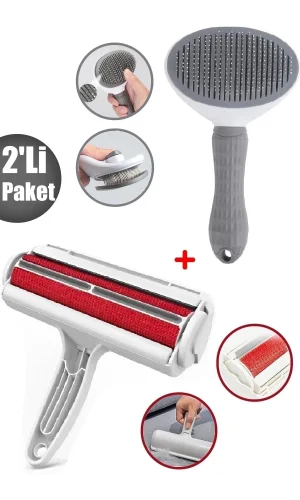 Çok Yönlü Kedi Fırçası Tiftik Tüy Toplayıcı Kedi Köpek Evcil Hayvan Tuşlu Rulo