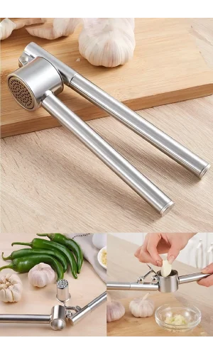 Sarımsak Ezici Konics Yuvarlak Paslanmaz Çelik Ezme Aparatı Presi