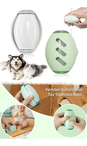 Yıkanabilir Tüy Toplayıcı Rulo Mini Taşınabilir Kedi Köpek Evcil Hayvan Tüy Temizleyici Giysi