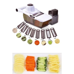 Orijinal Rende Pratik Dilimleyici 13 Parça Hazneli Sebze Patates Doğrayıcı Rendeleme Seti