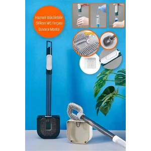 Deterjan Hazneli Bükülebilir Silikon Klozet Tuvalet Banyo Wc Küvet Temizleme Fırçası Doldurulabilir