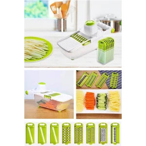 Hazneli Sebze Patates Dilimleyici Doğrayıcı Rendeleme Kesici Mandolin Beyaz