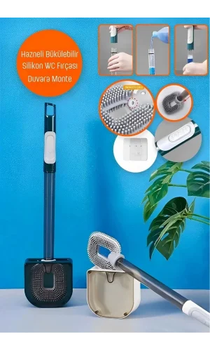 Deterjan Hazneli Bükülebilir Silikon Klozet Tuvalet Banyo Wc Küvet Temizleme Fırçası Doldurulabilir
