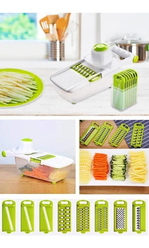 Hazneli Sebze Patates Dilimleyici Doğrayıcı Rendeleme Kesici Mandolin Beyaz