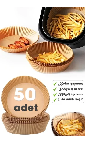 50'LiAirfryer Pişirme Kağıdı Hava Fritözü Yağ Geçirmez Kalıp Xiaomi Philips Tefal Kumtel Modeller Ile