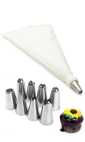 10 Parça Krema Torbası Seti Pasta Krema Sıkma Torbası Kek Süsleme