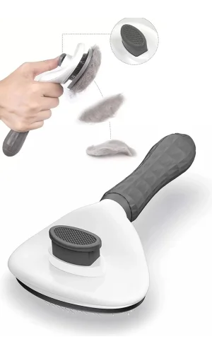 Otomatik Temizlenen Tuşlu Evcil Hayvan Fırçası Kedi Köpek Tarağı Kıl Tüy Toplama Tiftik