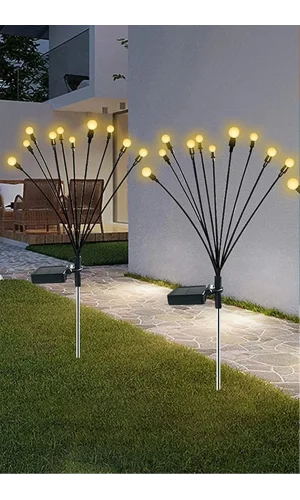 8 Ledli Solar Bahçe Işıkları Beyaz Dış Mekan Peyzaj 2 Modlu Bahçe Çiti