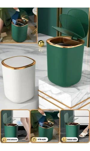 Akıllı Teknolojik Çöp Kutusu Otomatik Aç Kapat Sensörlü Mutfak Banyo Ev