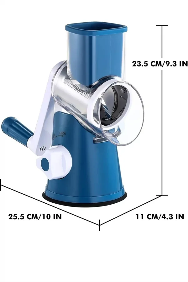 Mavi 3 Bıçaklı Kollu Değirmen Sebze Meyve Peynir Fındık Dilimleyici Doğrayıcı Öğütücü Rende Seti