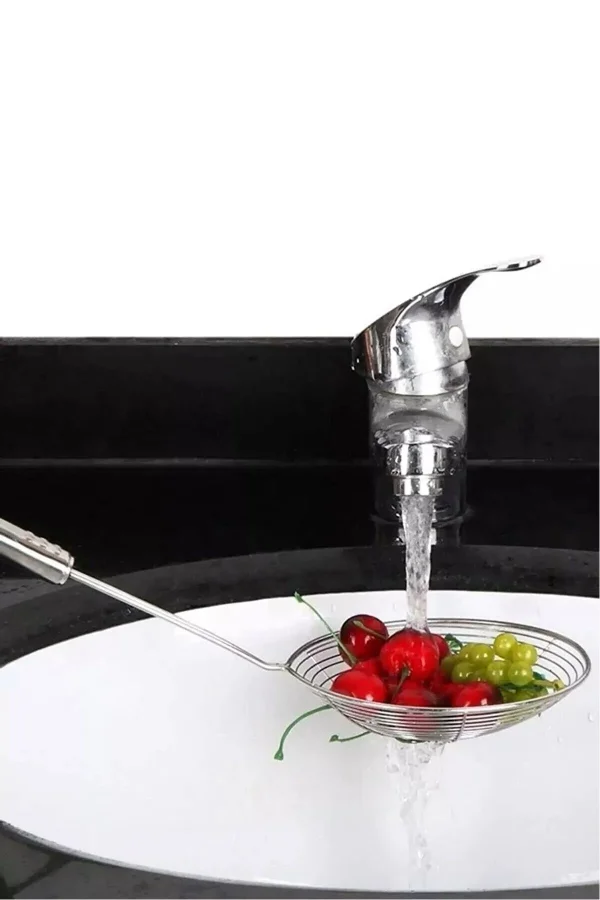 Çelik Kevgir Patates Sebze Yağ Kızartma Süzgeç Lüx Servis Seti Mutfak Tel Kepçe Kızartma Kevgir