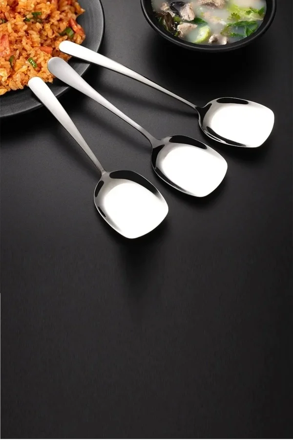 Paslanmaz Çelik 2li Lüks Servis Kaşığı Seti Yemek Salata Börek Pasta Fırın