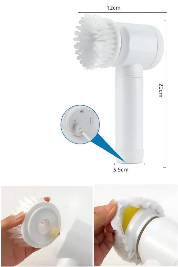 Şarjlı Temizlik Mutfak Fırçası Musluk Parlatma Cilalama Araba Fırçası Döner