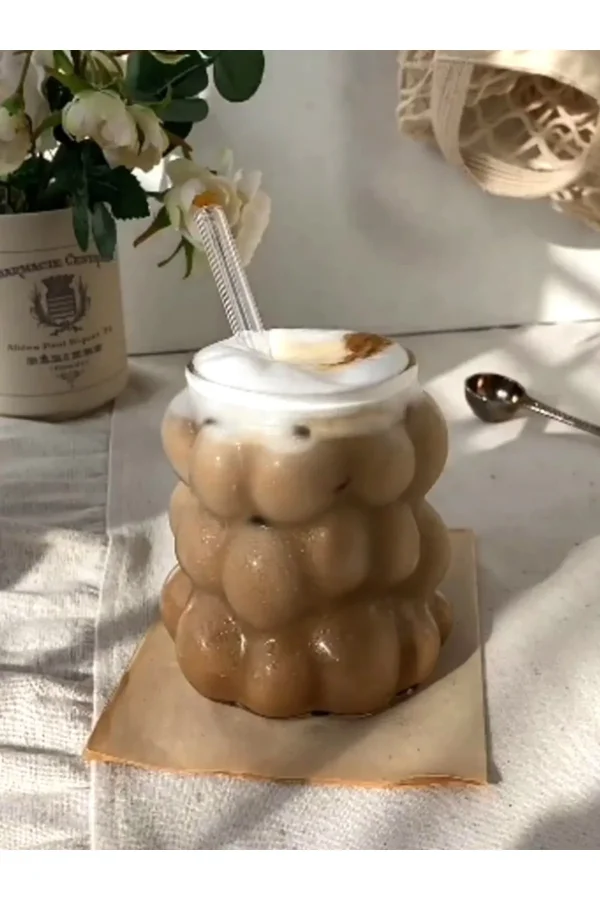 2 Li Set Isıya Dayanıklı Borosilikat Boncuk & Üzüm Şekilli Bardak Boncuklu Tasarım Meyve