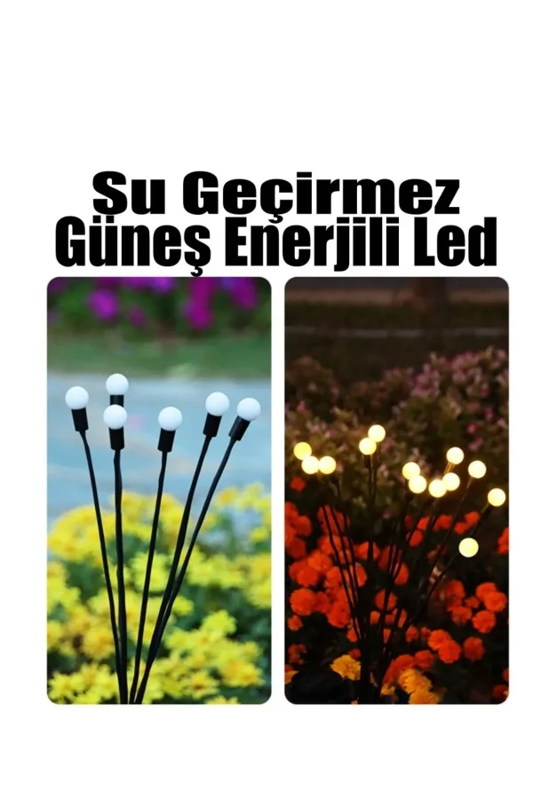 8 Ledli Solar Bahçe Işıkları Beyaz Dış Mekan Peyzaj 2 Modlu Bahçe Çiti Güneş Enerjili Süs Lamba Set