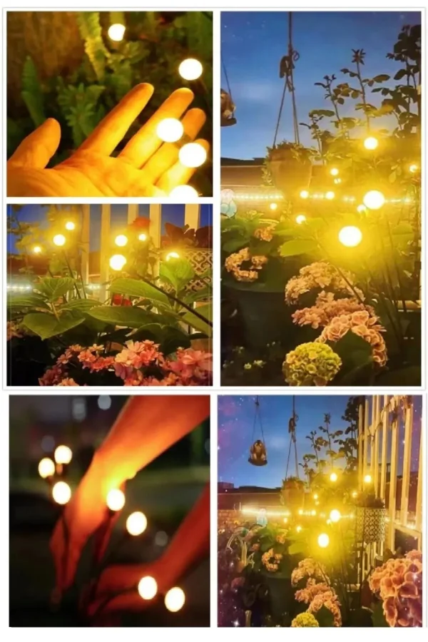 8 Ledli Solar Bahçe Işıkları Beyaz Dış Mekan Peyzaj 2 Modlu Bahçe Çiti Güneş Enerjili Süs Lamba Set