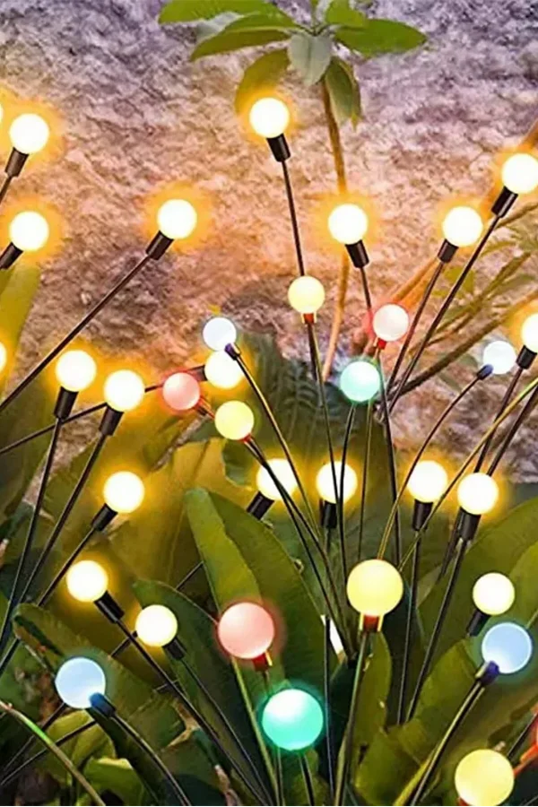 8 Ledli Güneş Enerjili Bahçe Aydınlatması Lamba Solar Renkli Işık Ateş Böceği Peyzaj Süs Çiçeği