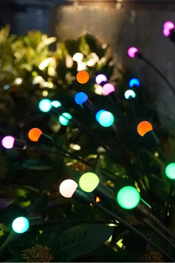 8 Ledli Güneş Enerjili Bahçe Aydınlatması Lamba Solar Renkli Işık Ateş Böceği Peyzaj Süs Çiçeği