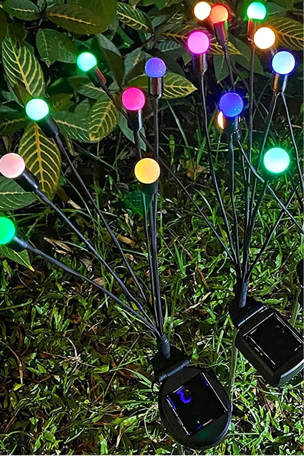 8 Ledli Güneş Enerjili Bahçe Aydınlatması Lamba Solar Renkli Işık Ateş Böceği Peyzaj Süs Çiçeği