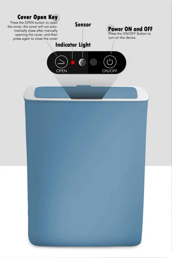Akıllı Teknolojik Çöp Kutusu Otomatik Aç Kapat Sensörlü Mutfak Banyo Ev