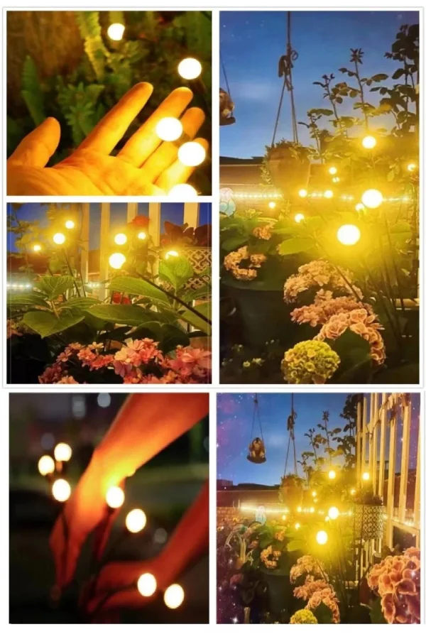 6 Ledli Solar Bahçe Işıkları Renkli Dış Mekan Peyzaj 2 Modlu Bahçe Çiti Güneş Enerjili Süs Lambalar