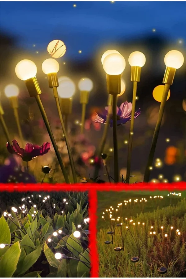 6 Ledli Solar Bahçe Işıkları Renkli Dış Mekan Peyzaj 2 Modlu Bahçe Çiti Güneş Enerjili Süs Lambalar