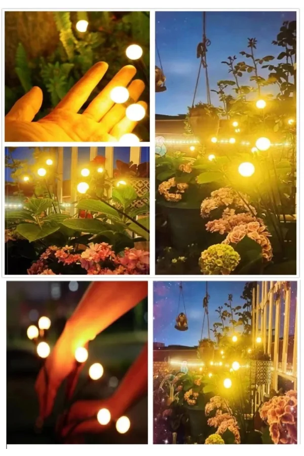 6 Ledli Solar Bahçe Işıkları Renkli Dış Mekan Peyzaj 2 Modlu Bahçe Çiti Güneş Enerjili Süs Lambalar