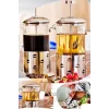 French Press Bitki Çayı Demliği 600 Ml Çelik Dekor Gövdeli Kulplu Ölçü Kabı Cam French Press Kahve