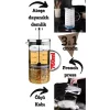 French Press Filtre Kahve Bitki Çayı Demliği Çay Demleme Borosilikat Cam Kulplu Ölçü Kabı 750 Ml.