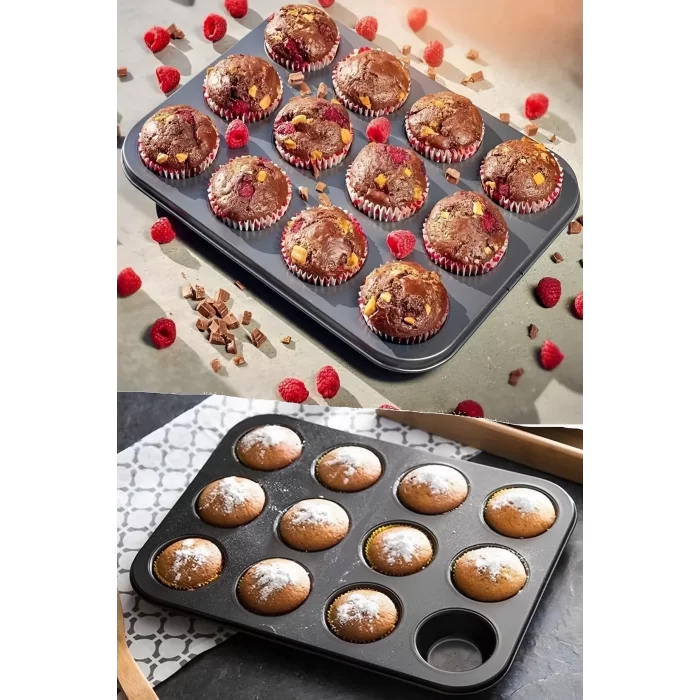 2li Muffin Kalıbı 12li Cupcake Kapsülü Fırın Mini Kek Browni Kekstra Kurabiye Kalıbı Muffin